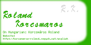 roland korcsmaros business card